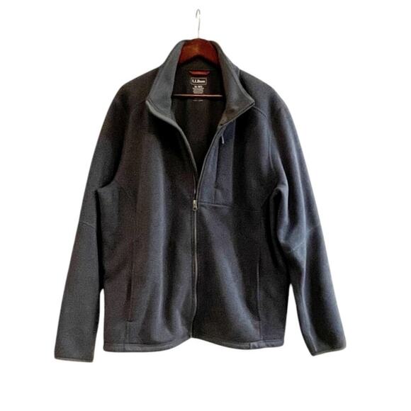 LL Bean Men's XL Zip Up Fleece Dark Grey Preppy Casual Winter College EUC 500020 - Picture 1 of 5